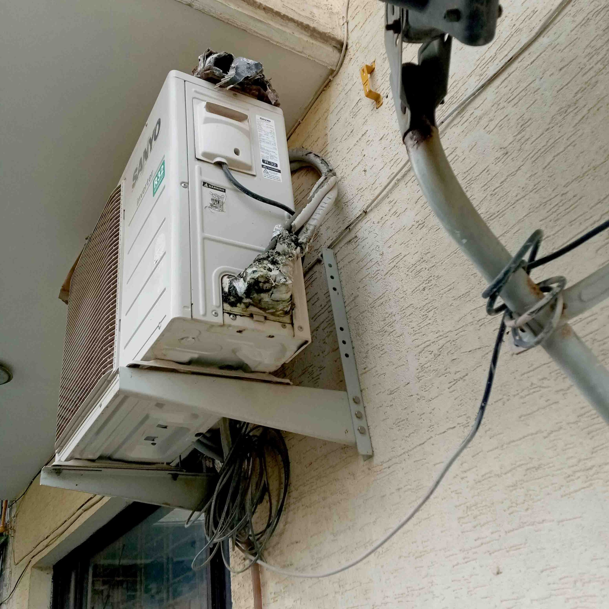 AC Outdoor on Front Wall Outside